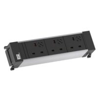 Bachmann Steckdosenleiste 3-fach alu 0,1m 916.1129 90° IP20 1,5qmm