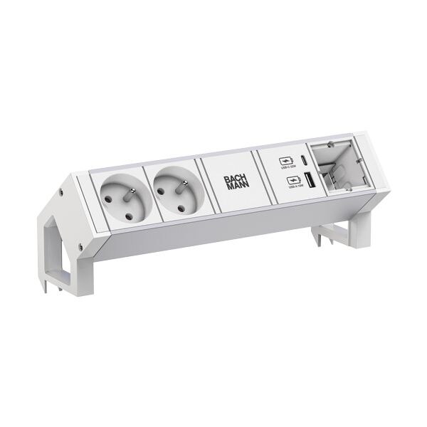 Bachmann Steckdosenleiste /2-fach weiß 1xUSB 937.415 0,2m 35° IP20