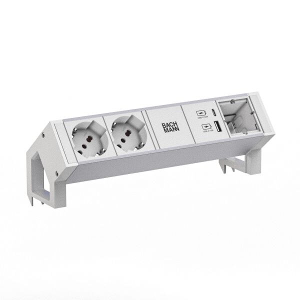 Bachmann Steckdosenleiste /2-fach weiß 1xUSB 937.430 0,2m 35° IP20