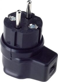 Bachmann Schutzkontaktstecker 16A 250V 740.017 Gummi IP44 schwarz abgew