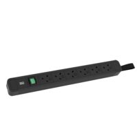 Bachmann Steckdosenleiste 6-fach schwarz 2m 45° 350.034 mit Ein/Aus IP20 1,5qmm