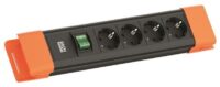 Bachmann Steckdosenleiste 4-fach schwarz/or 2m CONNECTUS BM005919 mit Ein/Aus 45° IP20