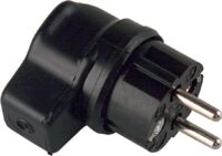 Bachmann Winkelstecker Gummi IP44 rechtw 919.178 schwarz Schraubkl für SchutzkontaktStift