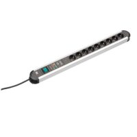Bachmann Steckdosenleiste 9-fach schwarz 2m 35° PRIMO 331.072 mit Ein/Aus IP20 ÜSS 1,5qmm