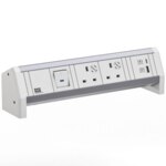 Bachmann Multi-Tischsteckdose Aufb 1USB 902.0308 weiß Aluminium