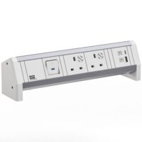 Bachmann Multi-Tischsteckdose Aufb 1USB 902.0308 weiß Aluminium