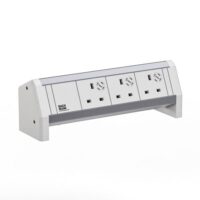 Bachmann Multi-Tischsteckdose Aufb weiß 902.0309 Aluminium