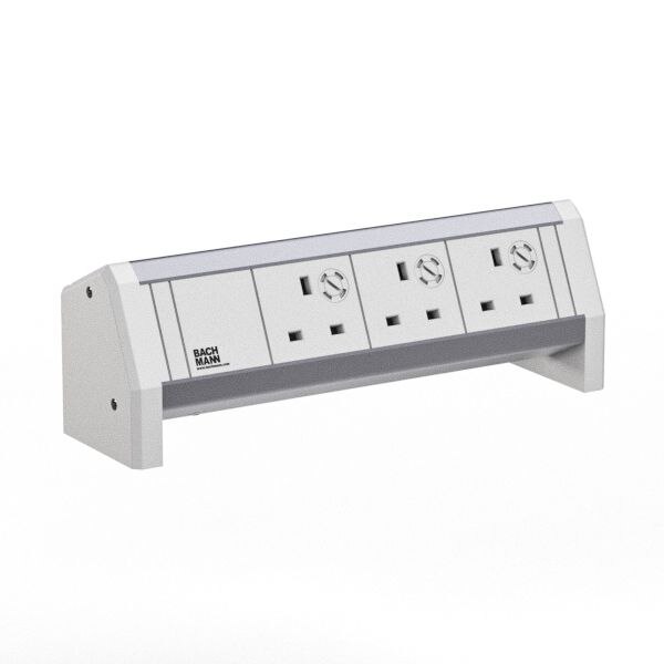 Bachmann Bachmann Multi-Tischsteckdose Aufb weiß 902.0309 Aluminium