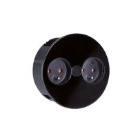 Bachmann Steckdose 2-fach schwarz matt Einb mit BS TWIST 931.152 UTE Frankreich Klappdeckel