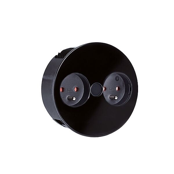 Bachmann Bachmann Steckdose 2-fach schwarz matt Einb mit BS TWIST 931.152 UTE Frankreich Klappdeckel