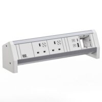 Bachmann Multi-Tischsteckdose Aufb 1USB 902.0310 weiß Aluminium
