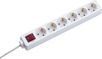 Bachmann Steckdosenleiste 6-fach weiß 1,5m 35° 381.244S mit Ein/Aus IP20 1,5qmm