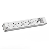Bachmann Multi-Tischsteckdose EB 1USB weiß 912.718 Aluminium