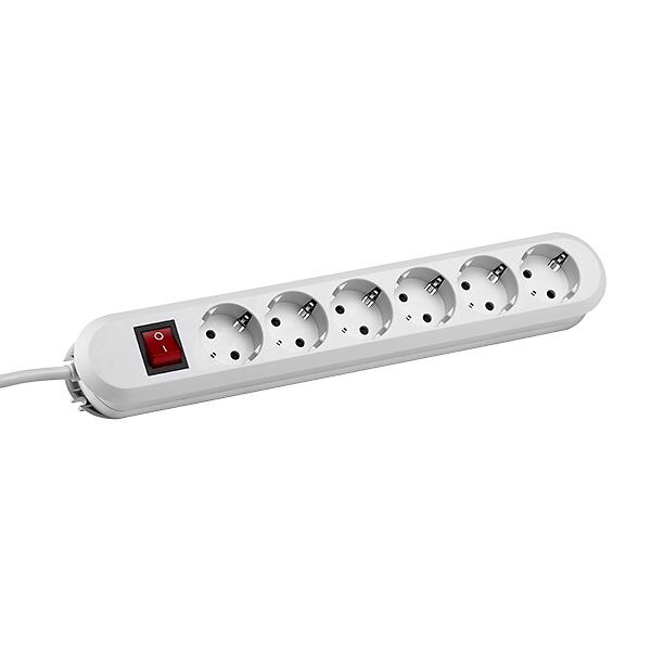Bachmann Bachmann Steckdosenleiste 6-fach weiß 5m 35° 381.252K mit Ein/Aus IP20 1,5qmm
