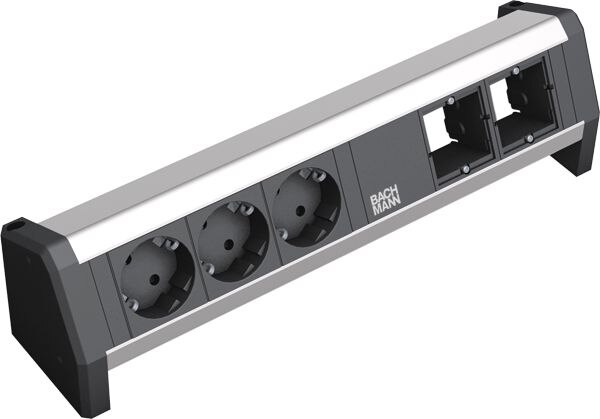 Bachmann Bachmann Steckdosenleiste 3/2-fach schwarz 35° DESK 902.001 IP20
