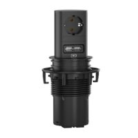 Bachmann Multi-Tischsteckdose Aufb 2USB 928.0177 1Steckd schwarz Aluminium