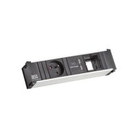 Bachmann Steckdosenleiste alu 2xUSB 0,1m 912.0171 35° IP20 1,5qmm