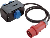 Bachmann Steckdosen-Kombi Kunststoff schwarz IP44 349.027 3Steckd CEE-16A