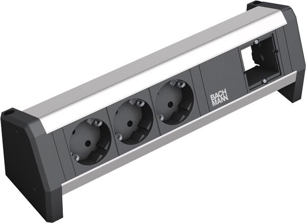 Bachmann Bachmann Steckdosenleiste 3/1-fach schwarz 35° DESK 902.000 IP20