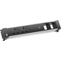 Bachmann Steckdosenleiste 2-fach alu 1xUSB 916.524 0,2m 90° IP20 1,5qmm