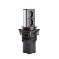 Bachmann Multi-Tischsteckdose EB 2Steckd 928.024 schwarz Aluminium