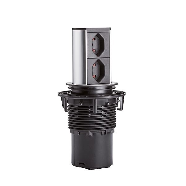 Bachmann Bachmann Multi-Tischsteckdose EB 2Steckd 928.024 schwarz Aluminium