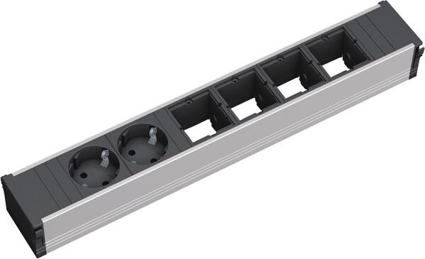 Bachmann Bachmann Steckdosenleiste 2/4-fach schwarz 0,1m CONI 912.005 35° IP20 1,5qmm