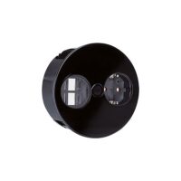 Bachmann Steckdose 1-fach schwarz matt Einb Klappdeckel TWIST 931.133 IP20