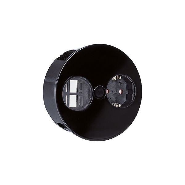 Bachmann Bachmann Steckdose 1-fach schwarz matt Einb Klappdeckel TWIST 931.133 IP20