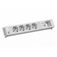 Bachmann Multi-Tischsteckdose EB 2USB weiß 916.728 Aluminium