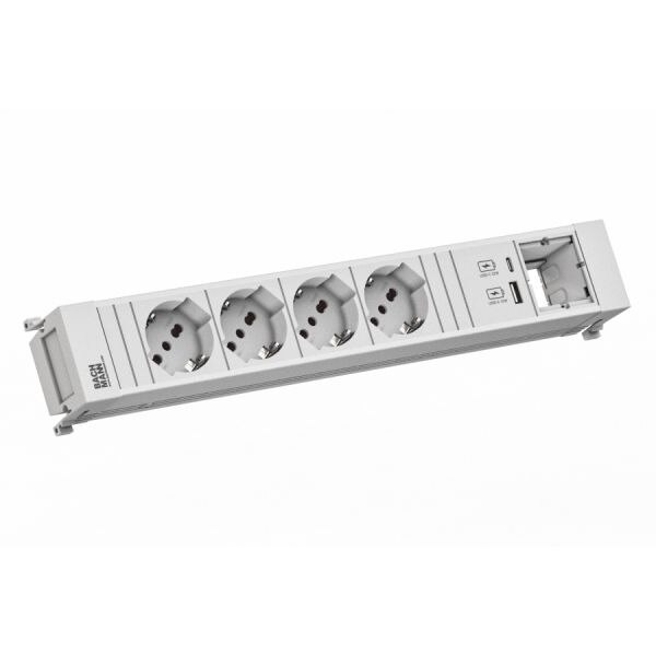 Bachmann Bachmann Multi-Tischsteckdose EB 2USB weiß 916.728 Aluminium