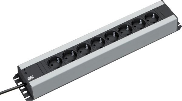 Bachmann Bachmann Steckdosenleiste 8-fach schwarz 2m 35° 300.006 IP20 1,5qmm