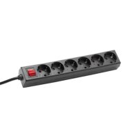 Bachmann Steckdosenleiste 6-fach schwarz 1,5m 35° 381.144S mit Ein/Aus IP20 1,5qmm