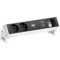 Bachmann Steckdosenleiste alu 2xUSB 0,2m 902.953 35° IP20 1,5qmm