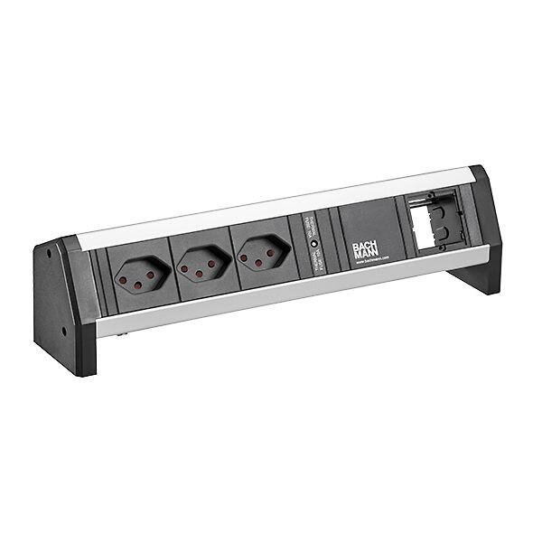 Bachmann Bachmann Steckdosenleiste 3-fach alu 1m 90° 902.0220 IP20 1,5qmm