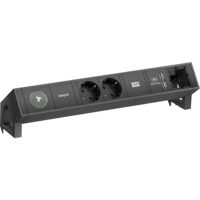 Bachmann Steckdosenleiste 2-fach schwarz 1xUSB 902.801 0,2m 35° IP20 1,5qmm