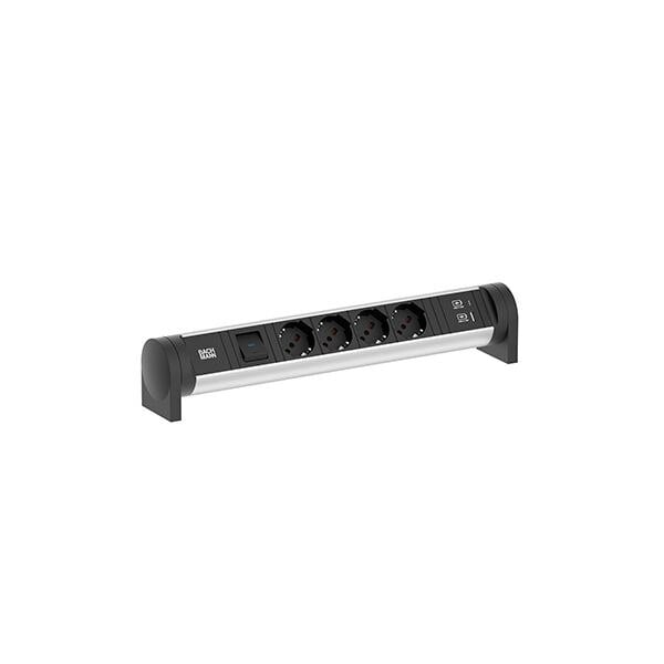 Bachmann Steckdosenleiste schwarz 2xUSB 0,2m 708.014 mit Ein/Aus IP20 1,5qmm
