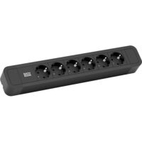 Bachmann Steckdosenleiste 6-fach schwarz 2m 35° 350.000 IP20 1,5qmm