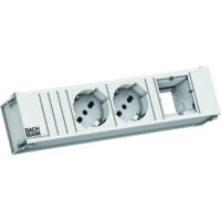 Bachmann Multi-Tischsteckdose EB weiß Aluminium 912.709