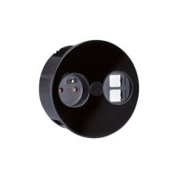 Bachmann Steckdose 1-fach schwarz matt Einb Klappdeckel TWIST 931.134 UTE Frankreich IP20