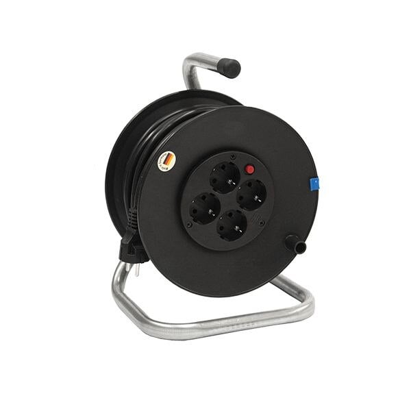 Bachmann Kabeltrommel Kunststoff 25m H05VV-F 392.180 3x1,5mm IP20 4xSteckdosen
