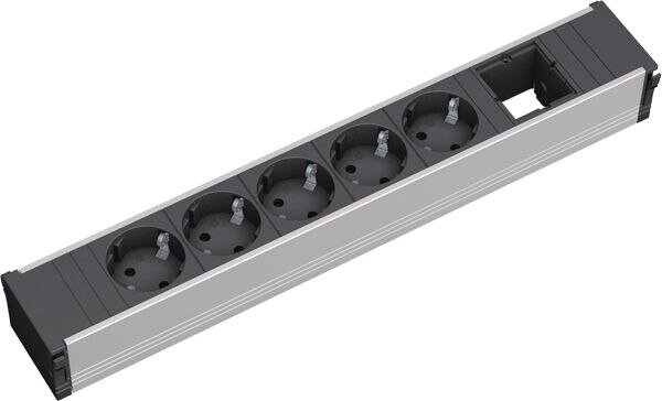 Bachmann Bachmann Steckdosenleiste 5/1-fach schwarz 0,1m CONI 912.008 35° IP20 1,5qmm