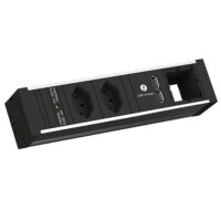 Bachmann Steckdosenleiste 2-fach schwarz 1xUSB 936.014 0,2m IP20