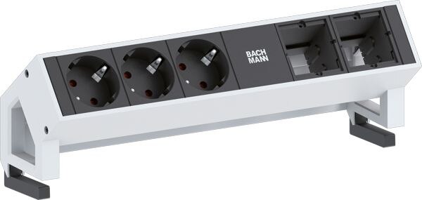 Bachmann Bachmann Steckdosenleiste 3/2-fach schwarz 0,2m 902.201 35° IP20 1,5qmm