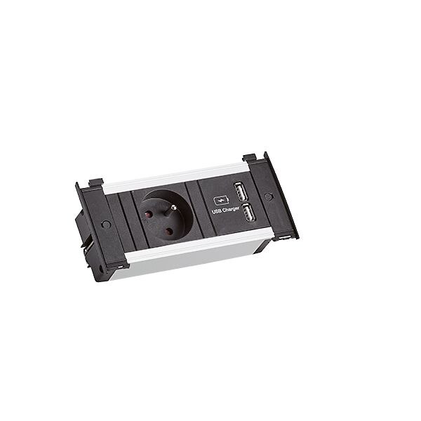 Bachmann Bachmann Steckdosenleiste alu 0,2m 35° KAPSA 927.254 IP20 1,5qmm