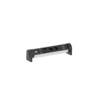 Bachmann Multi-Tischsteckdose Aufb 2USB 708.010 schwarz Aluminium