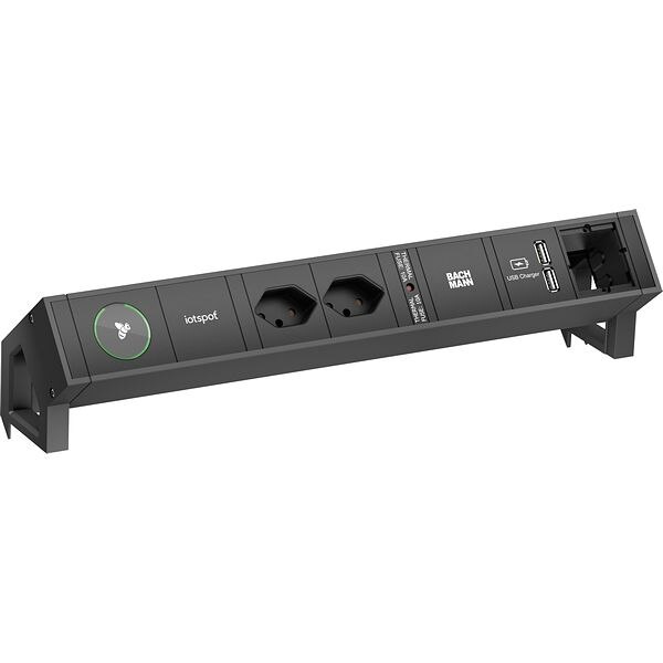 Bachmann Bachmann Steckdosenleiste schwarz 1xUSB 0,2m 902.821 90° IP20 1,5qmm