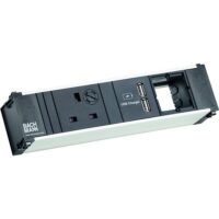 Bachmann Steckdosenleiste 1-fach alu 1xUSB 912.1781 0,2m 90° IP20 1,5qmm