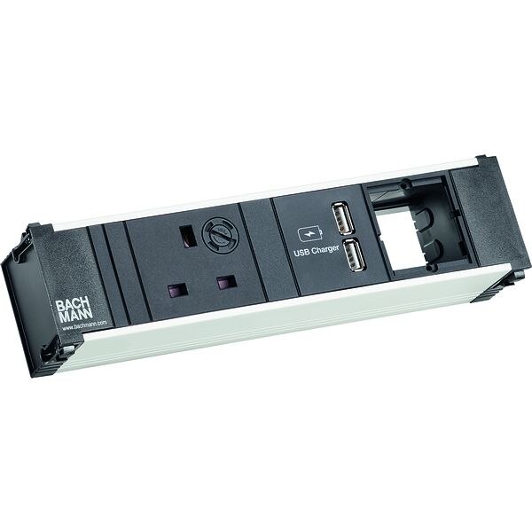 Bachmann Bachmann Steckdosenleiste 1-fach alu 1xUSB 912.1781 0,2m 90° IP20 1,5qmm