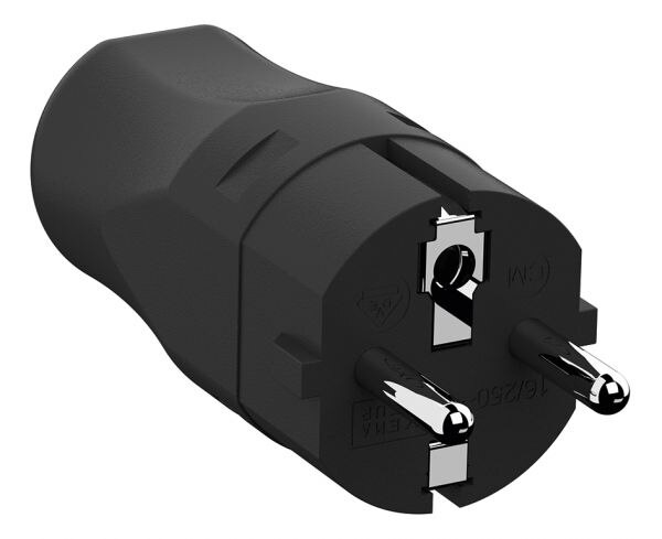 Bachmann ELTROPA Schutzkontaktstecker 16A 250V schwarz E 960101 Kunststoff IP20 ger